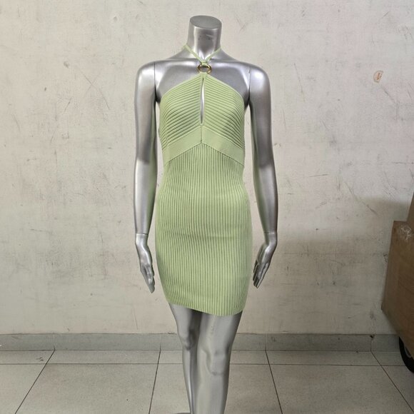 Jonathan Simkhai Tabitha Compact Rib Halter Tie Mini Dress - Picture 1 of 2